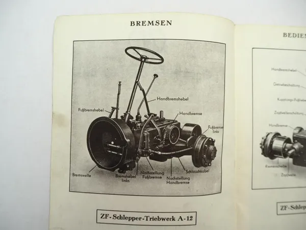 ZF A12 A-12 Getriebe Schleppertriebwerk Ersatzteilliste 1950er Jahre