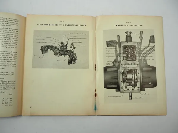 ZF A6/6 A-6/6 Getriebe Schleppertriebwerk Betriebsanleitung Ersatzteilliste 1963