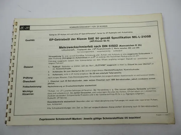 ZF AP-B 35/D DK DKZ-7 Starrachse Ersatzteilliste Liebherr Gottwald Parts List 81