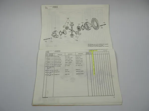 ZF AP-B 755 Planetenachse 1 AVG 100 Getriebe Ersatzteilliste Liebherr 02/1990
