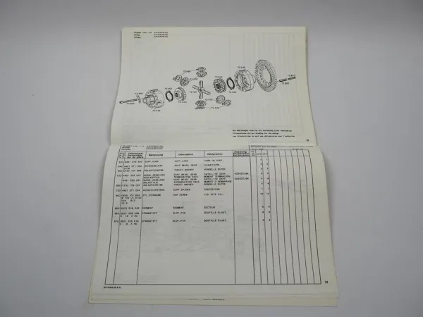ZF AP-B 755 Planetenachse 2 HL 100 Getriebe Ersatzteilliste Liebherr 06/1995