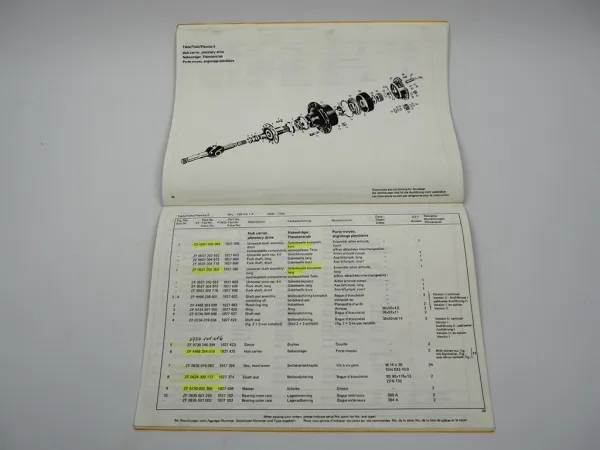 ZF APL-1351/A2K APL-1551/A1K - 4WD Planetenlenkachse Ersatzteilliste Case 10/92