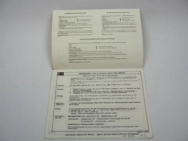 ZF APL-B 765 Planetenlenkachse Ersatzteilliste Liebherr Eder Parts List 09/88