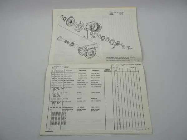 ZF APL-R 755 Planetenlenkachse 2HL101 Getriebe Ersatzteilliste Liebherr 6/97