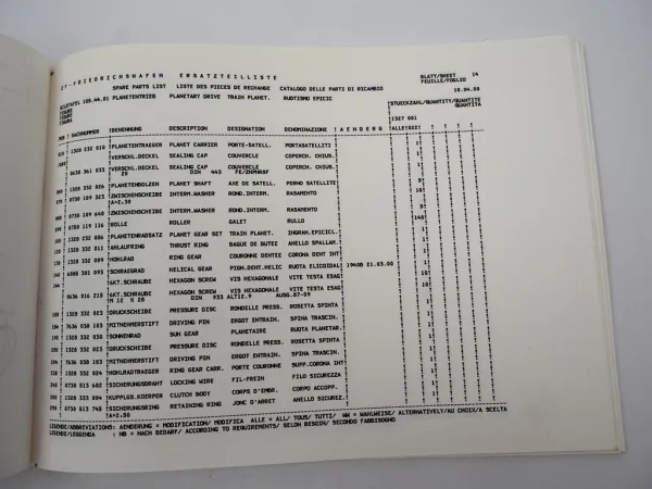 ZF AS Tronic 12 AS 2301 IT Getriebe Ersatzteilliste MAN LKW NFG18.460FLS 04/2000