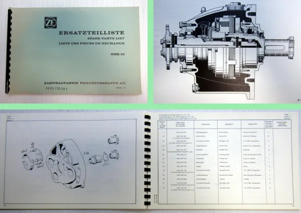 ZF BMK50 Kupplung Ersatzteilliste Ersatzteilkatalog Spare Parts 1969