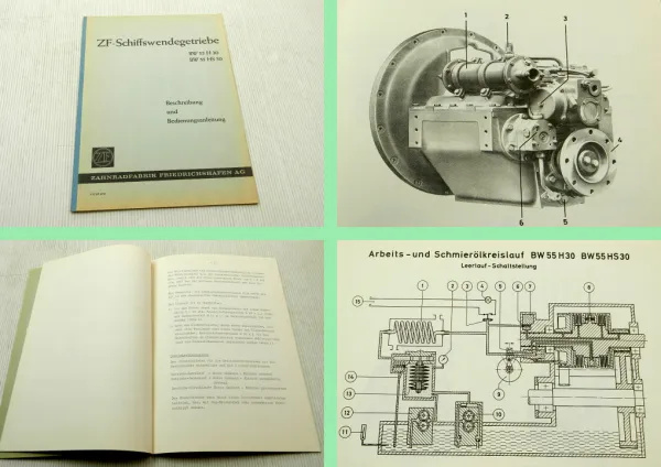 ZF BW55H30 BW55HS30 Schiffsgetriebe Bedienungsanleitung Betriebsanleitung