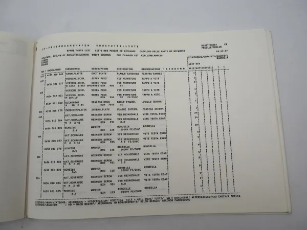 ZF Ecomat 5 HP 500 Getriebe Ersatzteilliste MAN Bus NL223 262 263 Parts List 97