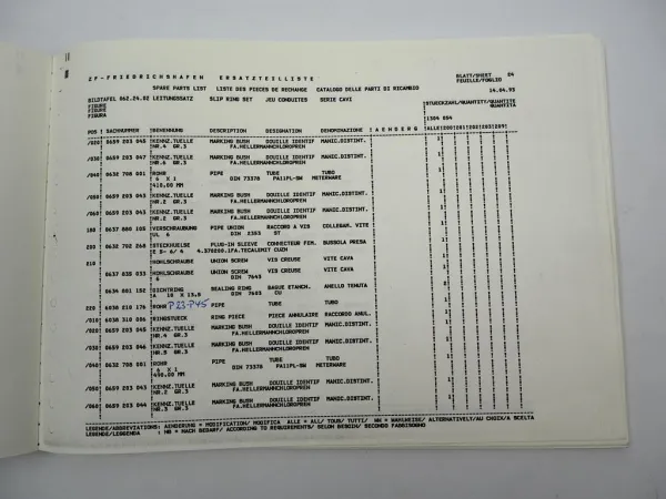 ZF Ecomid 8 S 180 Getriebe Ersatzteilliste Kässbohrer Reisebus Parts List 4/1993