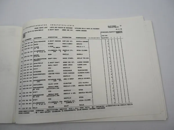 ZF Ecosplit 16 S 151 IT Getriebe Ersatzteilliste MAN LKW F2000 Parts List 11/98