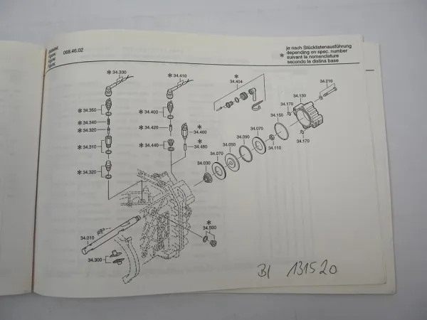 ZF Ecosplit 16 S 181 IT Getriebe Ersatzteilliste MAN LKW F2000 Parts List 08/98