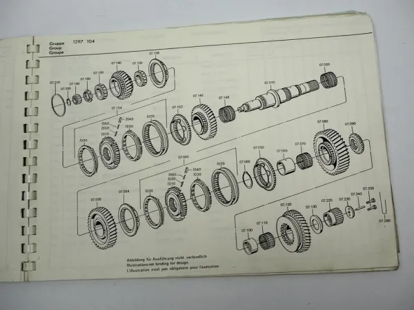ZF Ecosplit 16 S 190 EPS Getriebe Ersatzteilliste Daimler Benz Parts List 08/86