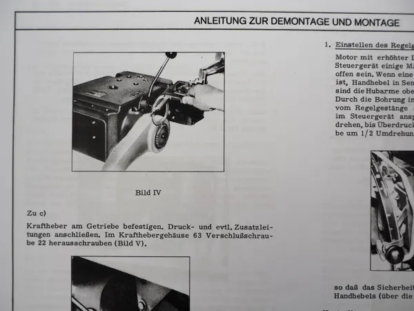 ZF KR-25 Regelkraftheber Bedienung Wartung Ersatzteilliste Eicher Schlüter Fendt