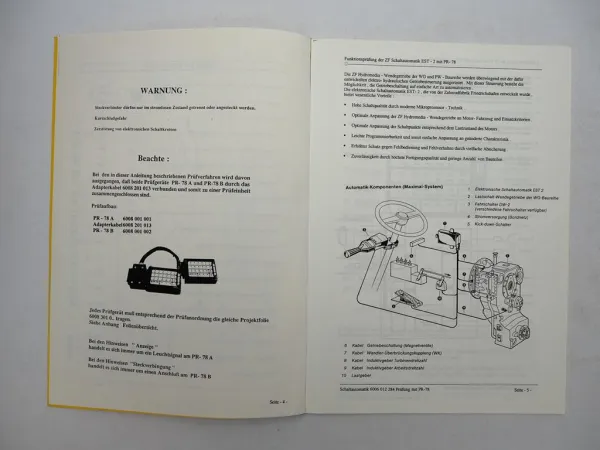 ZF Prüfgerät PR 68 78 für Getriebesteuerung EST-2 Betriebsanleitung 1992/94