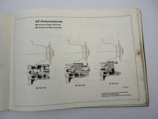 ZF S 6 - 70/3 Synchroma Getriebe Ersatzteilliste Daimler-Benz Parts List 10/75