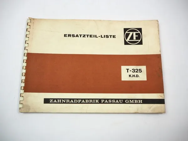 ZF T-325 Triebwerk Getriebe für KHD Deutz Betriebsanleitung Ersatzteilliste 1970