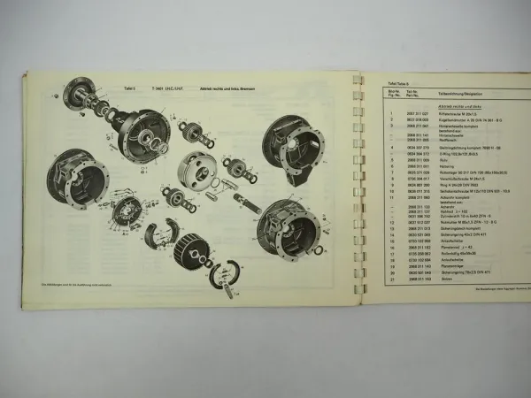 ZF T-3404 mit KR-25 Triebwerk Getriebe für IHC Betriebsanleitung Ersatzteilliste