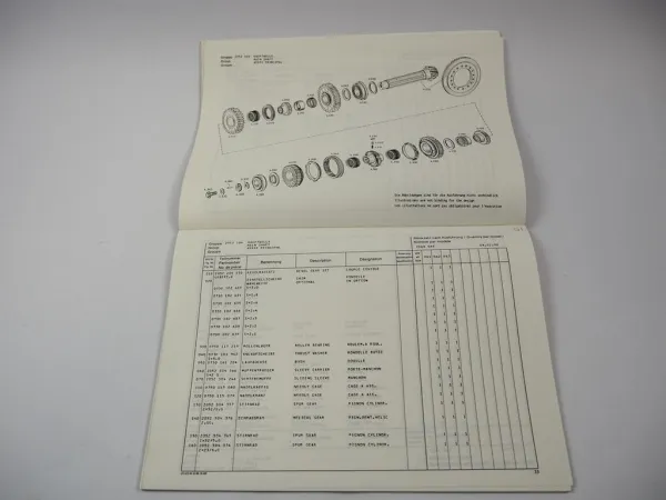 ZF T-3445 Schleppertriebwerk Case mit KR-25 Kraftheber Ersatzteilliste Parts List