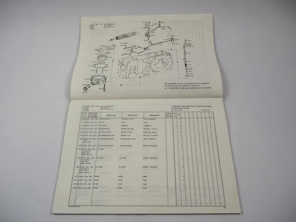 ZF T-3450 HD Schleppertriebwerk mit KR-25 Kraftheber Ersatzteilliste Case 1990