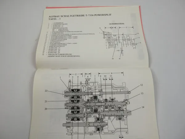 ZF T-7336 Powersplit Schleppertriebwerk Bedienungsanleitung Wartung 1998