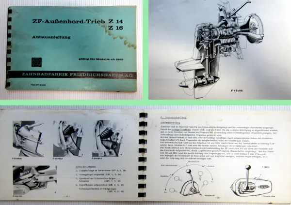 ZF Z14 Z16 Außenbord-Trieb Anbauanleitung Bedienung Einbau