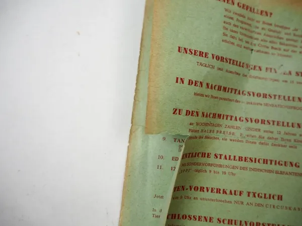 Zirkus Prospekt Spielfolge Circus Busch 1948