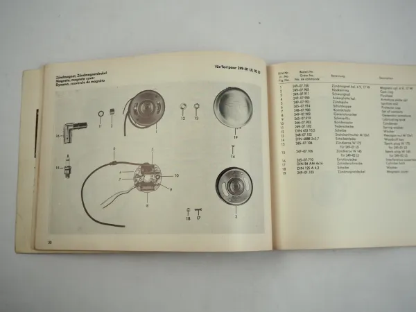 Zündapp Automatic Mofa 50 ccm Typen 444 Ersatzteilliste Ersatzteilkatalog 1974