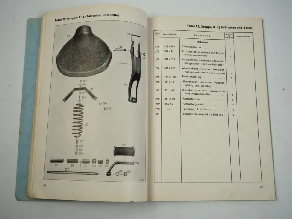 Zündapp DB 202 Motorrad Ersatzteilliste Ersatzteilkatalog 1952