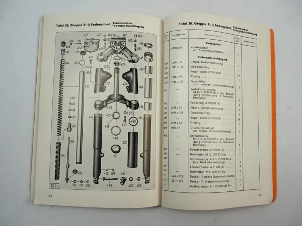 Zündapp Elastic 250 Motorrad Ersatzteilliste Ersatzteilkatalog 1954