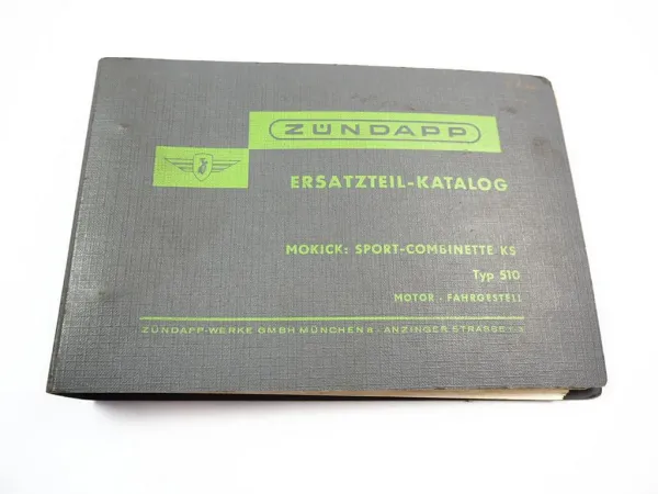 Zündapp KS Mokick Sport Combinette Typ 510 Ersatzteilliste Ersatzteilkatalog 1961