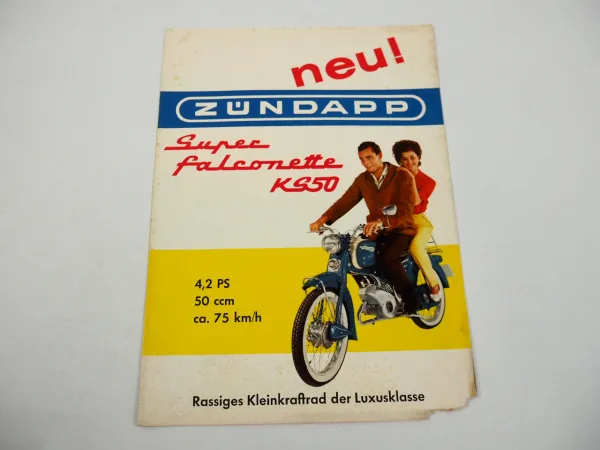 Zündapp KS50 4,2PS Super Falconette Motorrad Prospekt 1961