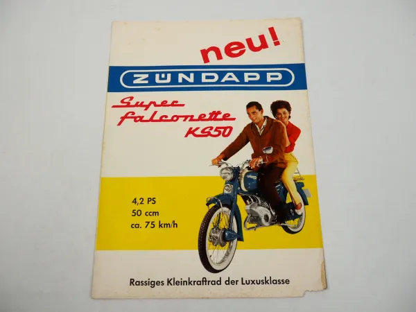 Zündapp KS50 4,2PS Super Falconette Motorrad Prospekt 1961