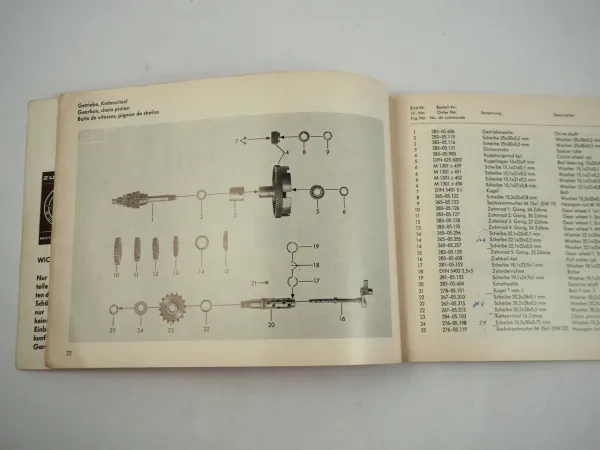 Zündapp KS50 Typ 517-50L0 Watercooled Motorrad Ersatzteilliste 1973
