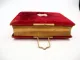 Antikes Foto Album ohne Bilder 16 x 21 cm roter Samteinband mit Metallverschluss