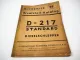 IHC Mc Cormick D-217 Standard Schlepper Ersatzteilliste Ersatzteilkatalog 1958