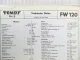 original Fendt Fix 2 FW 120 Technische Daten Datenblatt 1963
