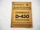 Original IHC Mc Cormick Farmall D-430 Dieselschlepper Ersatzteilliste 1956