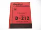 Original Mc Cormick IHC D-212 Farmall Betriebsanleitung Handbuch 1956