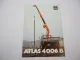 Original Prospekt Atlas 4006B Anbau Kran für LKW 1982 mit technischen Daten