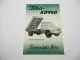 Original Prospekt Teha Toussaint & Hess Kipper auf Ford FK4500 LKW 1956