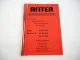 Ritter S20 DYES Schlepperseilwinde Betriebsanleitung Ersatzteilliste 1994
