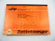 Zettelmeyer ZL3000FA Radlader Ersatzteilliste Ersatzteilkatalog Parts List 1981