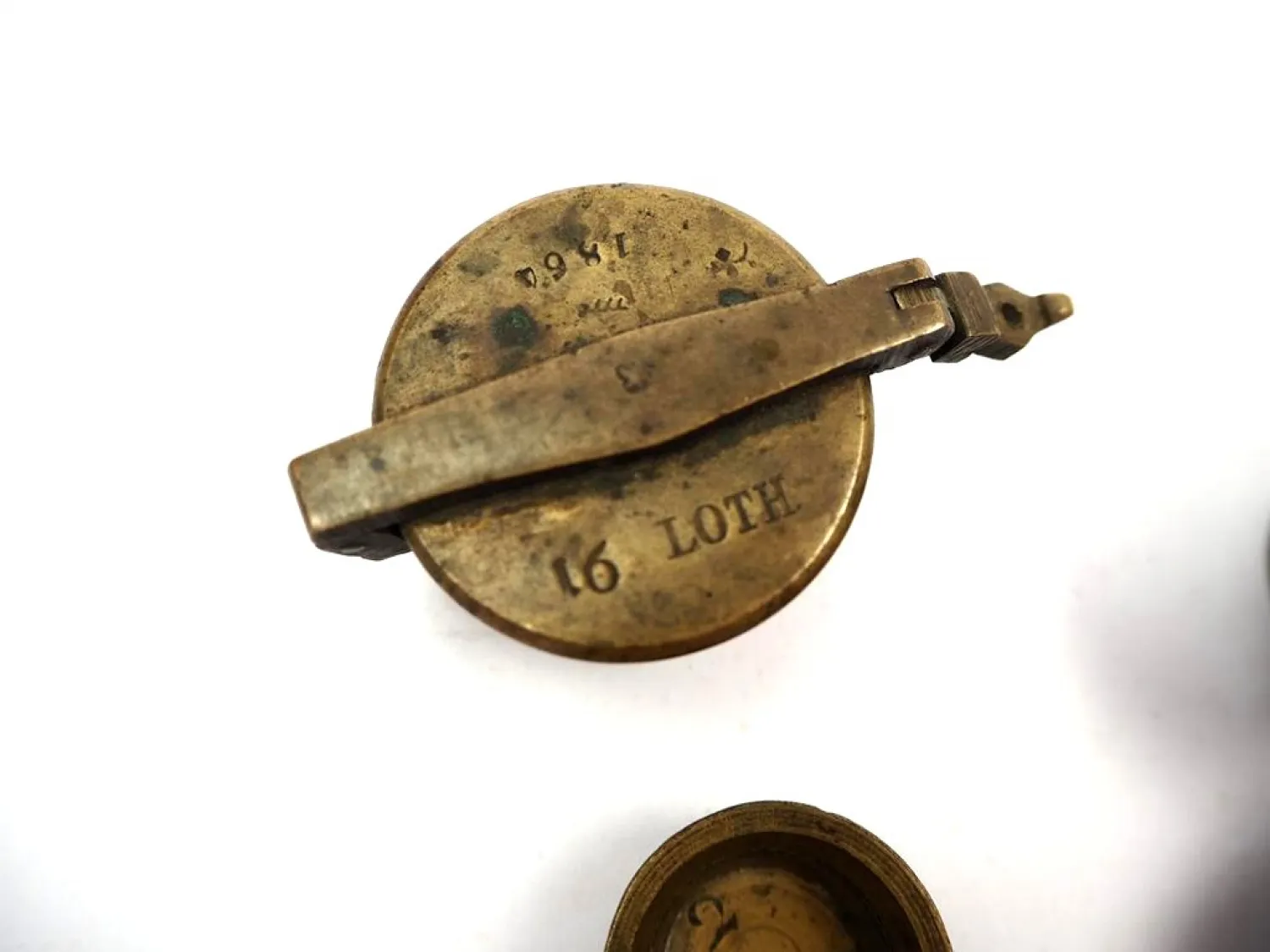 10 Apothekengewichte Steckgewichte 1864 16 Loth unvollständig