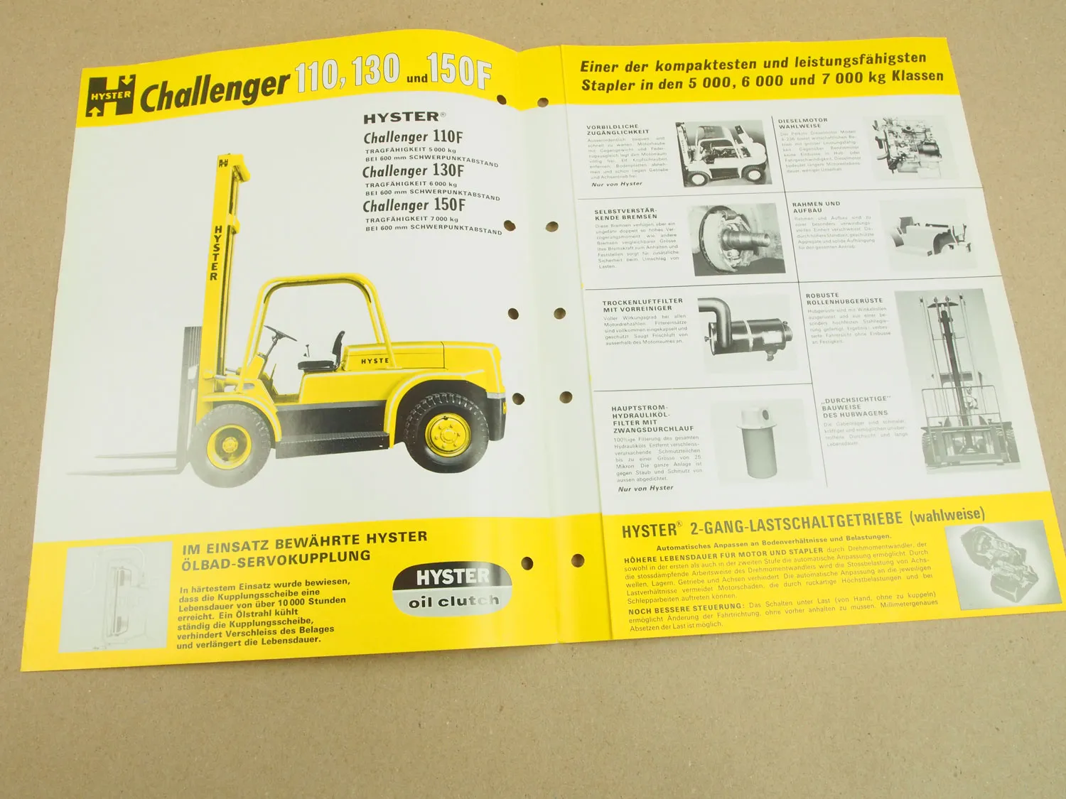10 Prospekte Hyster Challenger 150F 130 80 70 60 50 40 bis 20 Gabelstapler 1969