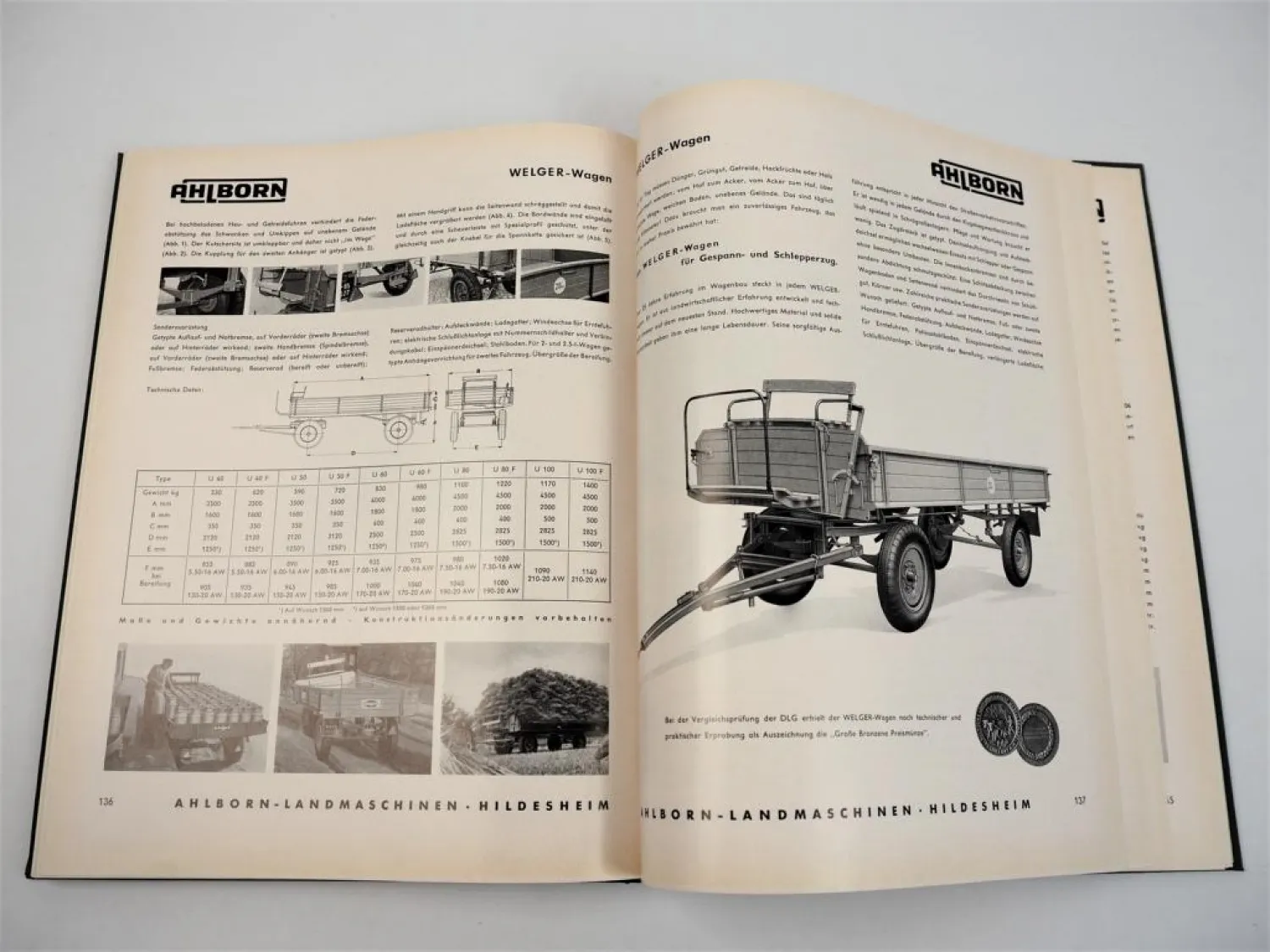 100 Jahre Ahlborn Landmaschinen 1856 - 1956 Unimog Lanz Welger Claas Demag