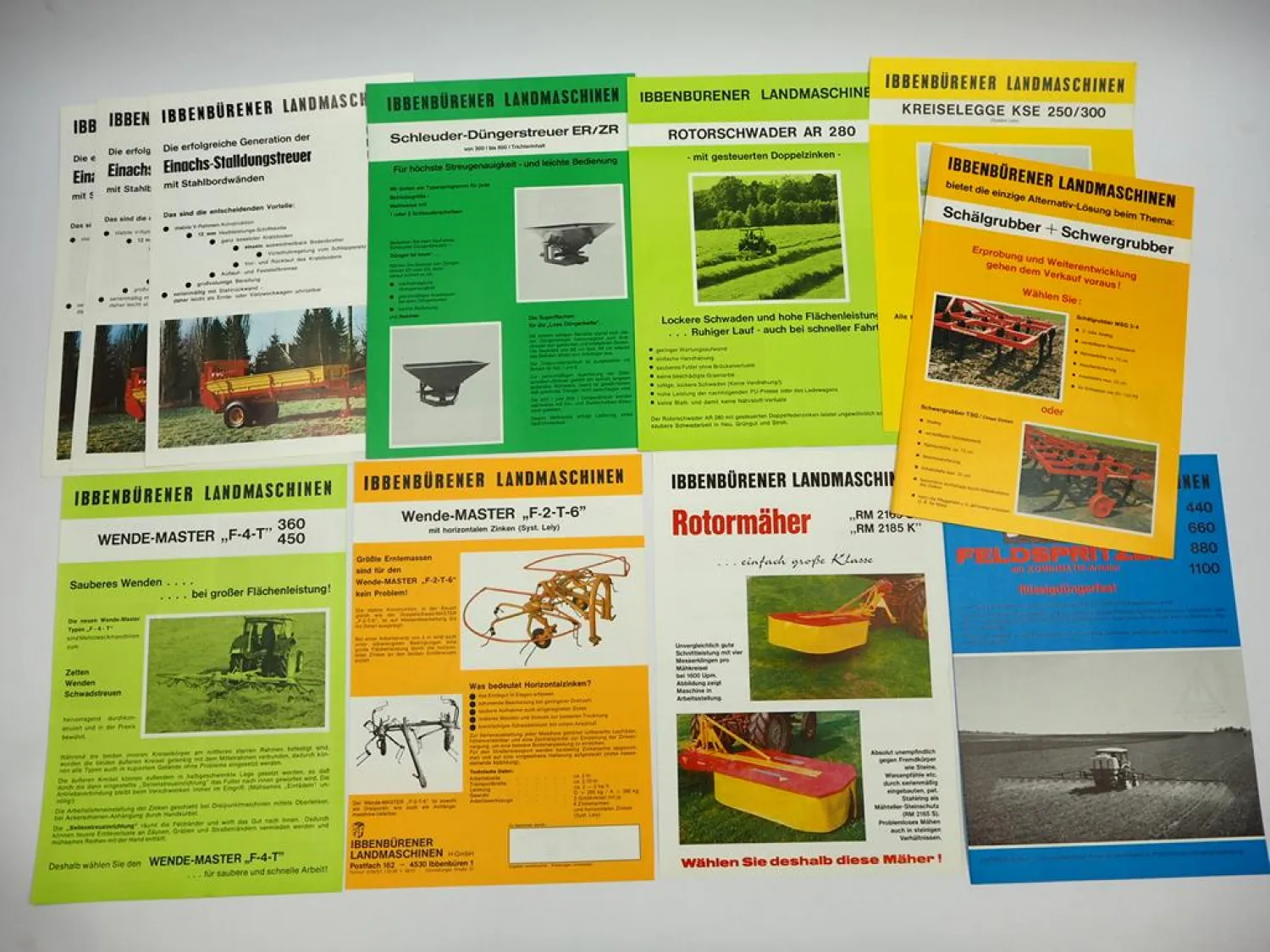 10x Original Prospekt Ibbenbürener Landmaschinen Landtechnik ca. 1980er Jahre