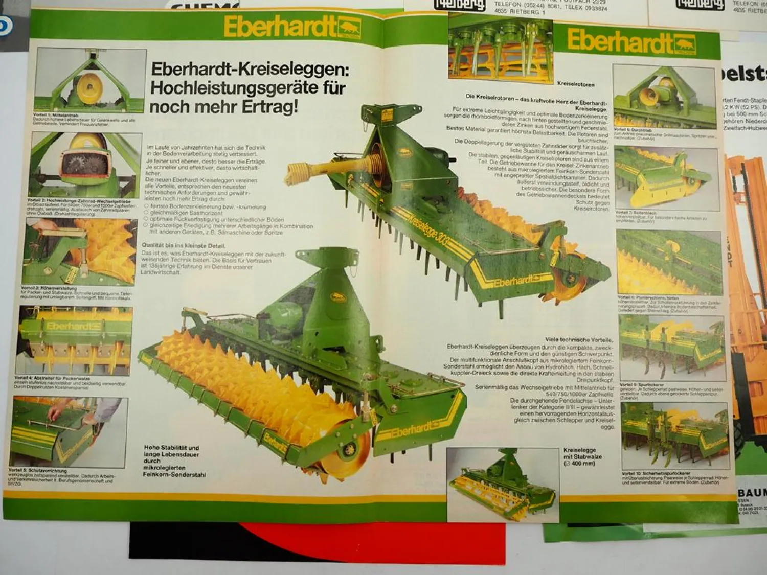 10x Original Prospekt Landtechnik 1970/80er Jahre Fendt Eberhardt Kuhl Nitsch