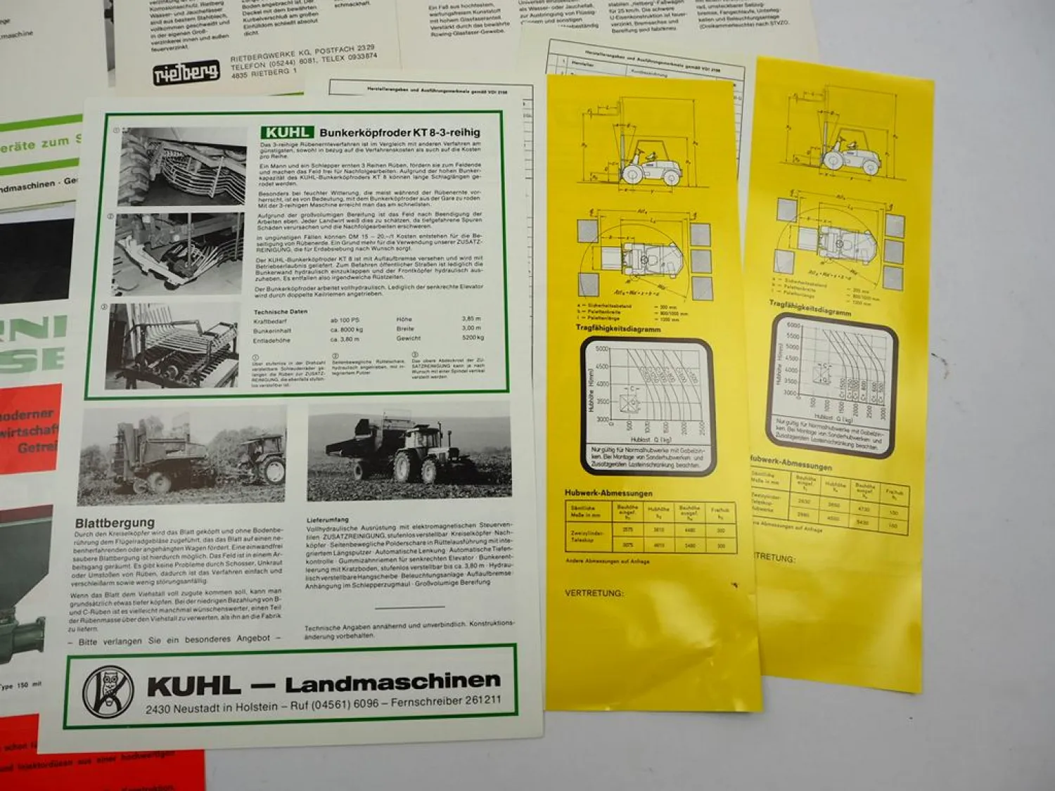 10x Original Prospekt Landtechnik 1970/80er Jahre Fendt Eberhardt Kuhl Nitsch