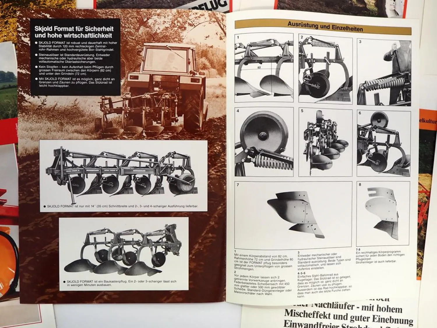 10x Original Prospekt Mappe Kongskilde Skjold Landtechnik Pflug 1980er Jahre