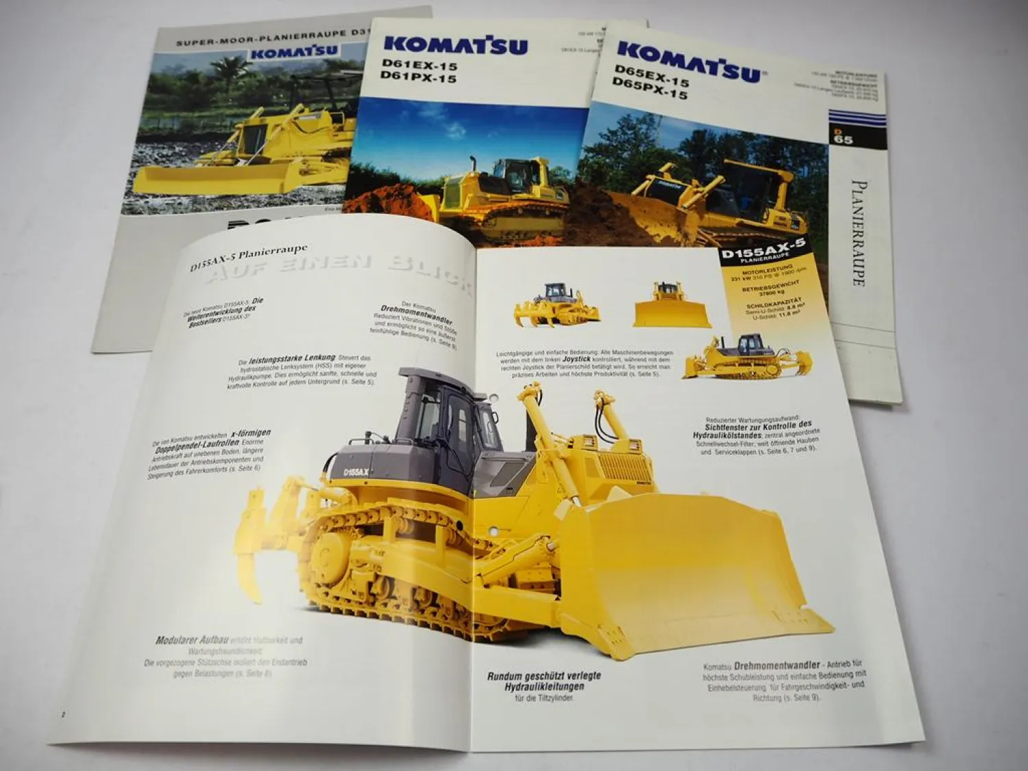 10x Prospekt Komatsu Planierraupe D41 61 65 EX PX 31PL 155AX 375A 58E 37P D275A